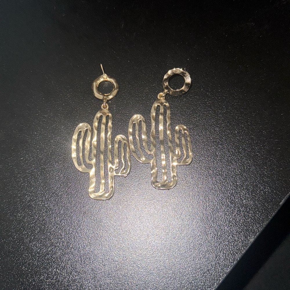 Cactus western dangle earrings, women